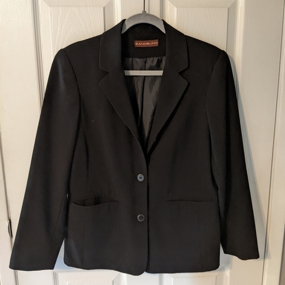 EUC Bandolino Classic Double‎ Button Black Blazer with Shoulder Pads Size M/L - Picture 1 of 5